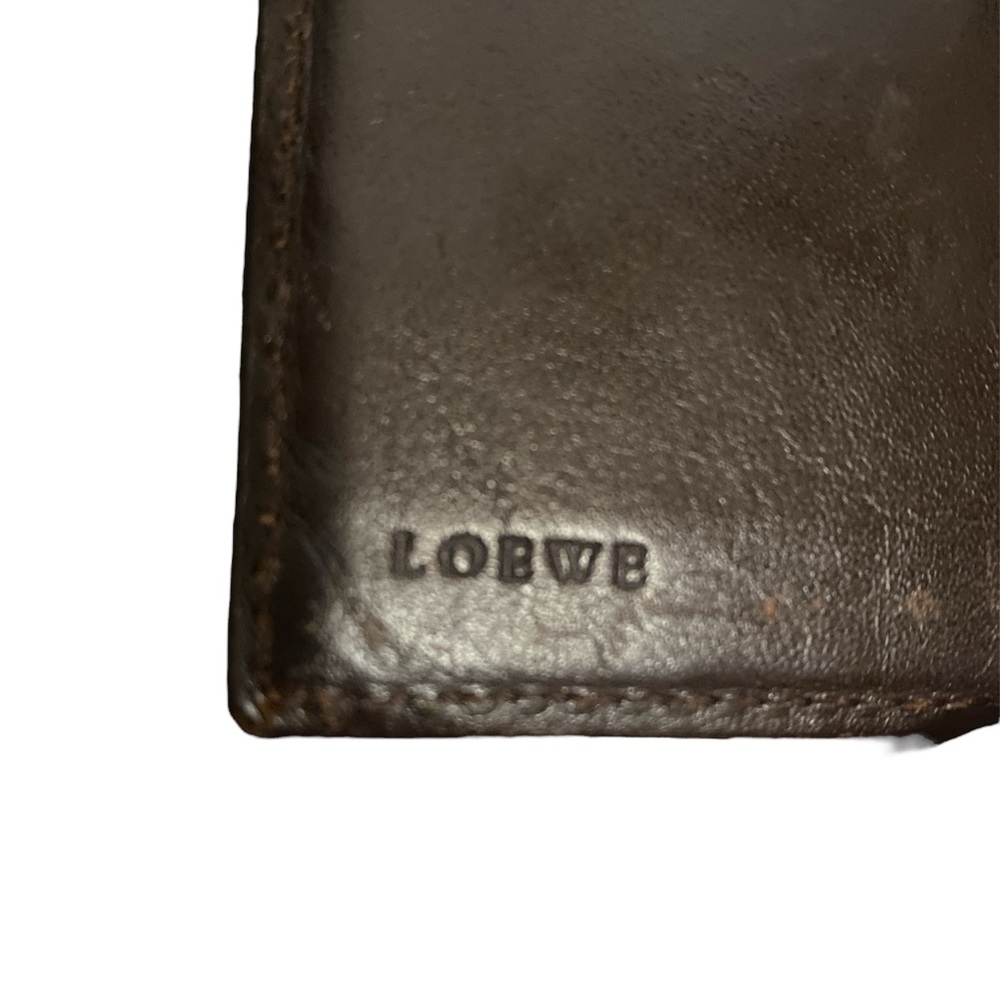 Loewe Anagram Trifold Wallet Brown Leather Black Beige - Picture 5 of 8